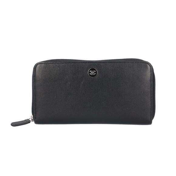 CHANEL Handbags - CHANEL Black Leather Wallet